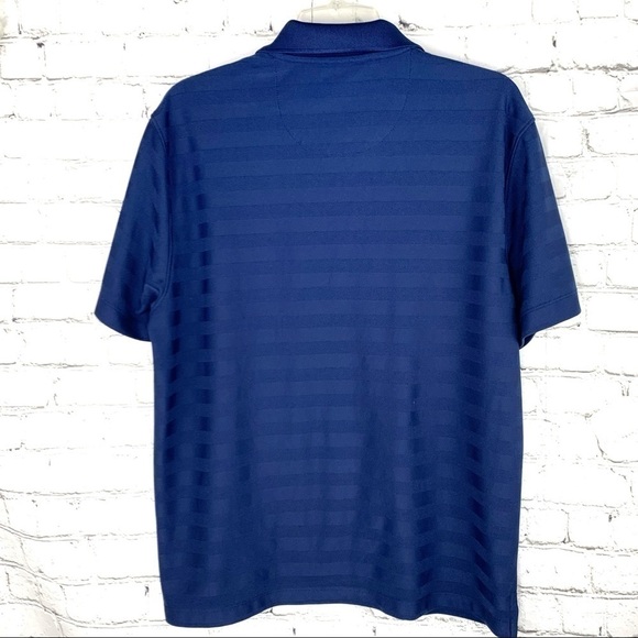 Euc-van Heusen Traveler, Short Sleeve, Stripes, Golf, Blue Polo Shirt Size Large - Picture 5 of 11